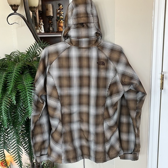 The North Face Morgan TNF Apex Brown Plaid Ski Snowboard Zippered Hooded Jacket - Picture 3 of 16